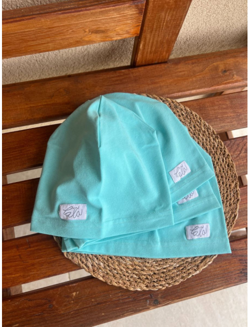 Úpletová šmolko čiapka - jednofarebná - svetlý azúr