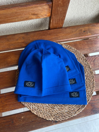 Úpletová šmolko čiapka - jednofarebná - kráľovská modrá - LEN DO VYPREDANIA ZÁSOB