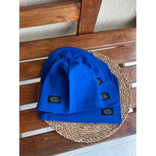 Úpletová šmolko čiapka - jednofarebná - kráľovská modrá - LEN DO VYPREDANIA ZÁSOB