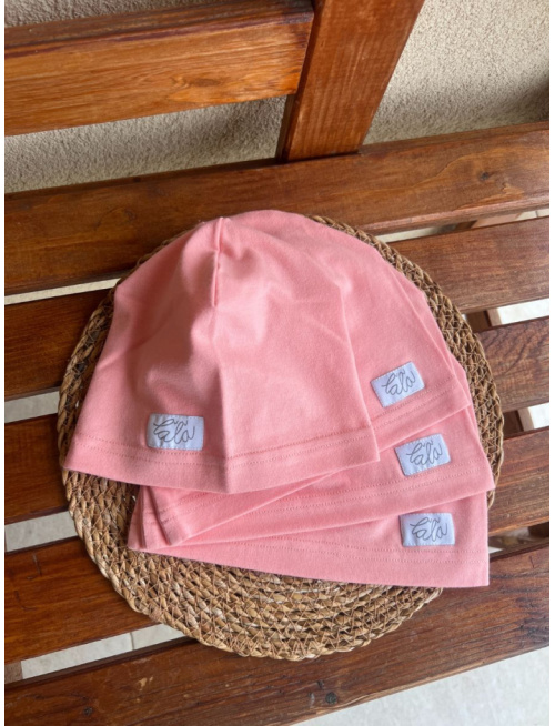 Úpletová šmolko čiapka - jednofarebná - marhuľová - LEN DO VYPREDANIA ZÁSOB