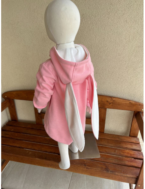 Rastúci kabátik - DOMI s uškami - kabátovina - púdrová - POSLEDNÝ KUS