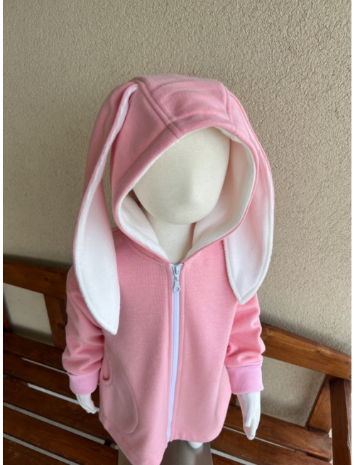 Rastúci kabátik - DOMI s uškami - kabátovina - púdrová - POSLEDNÝ KUS