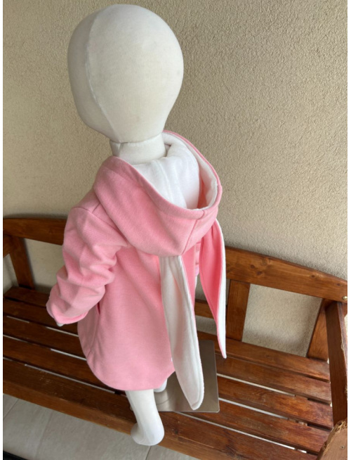 Rastúci kabátik - DOMI s uškami - kabátovina - púdrová - POSLEDNÝ KUS