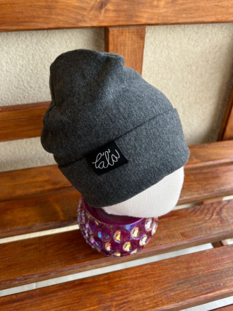 Parma čiapka s vyhnutým lemom - dvojvrstvová - antracit