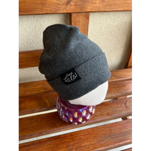 Parma čiapka s vyhnutým lemom - dvojvrstvová - antracit