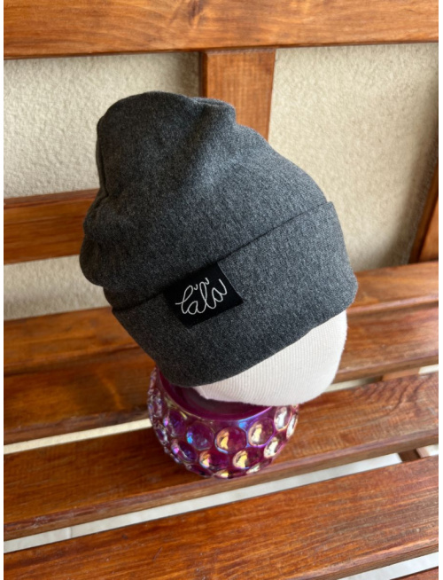 Parma čiapka s vyhnutým lemom - dvojvrstvová - antracit