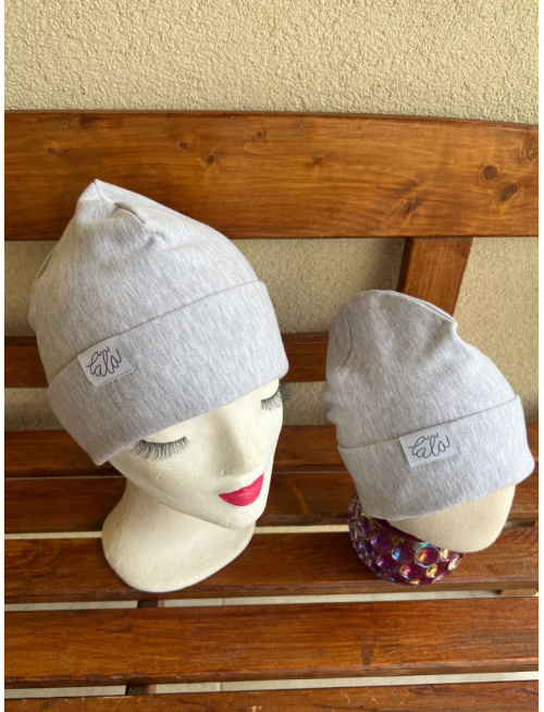 Parma čiapka s vyhnutým lemom - dvojvrstvová - sivá