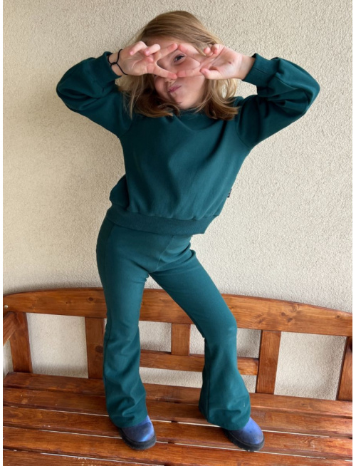 Parma CROPP BASIC mikina - smaragd