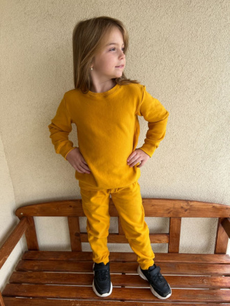 PARMA súprava - PREDĹŽENÁ BASIC mikina + ELIT gate - horčicová