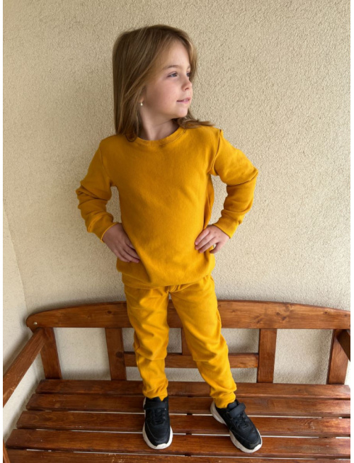 PARMA súprava - PREDĹŽENÁ BASIC mikina + ELIT gate - horčicová