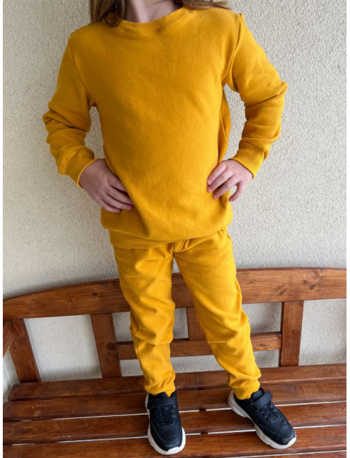 PARMA súprava - PREDĹŽENÁ BASIC mikina + ELIT BASIC gate s manžetou - horčicová