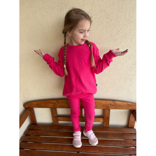 Parma PREDĹŽENÁ BASIC mikina - cyklamén