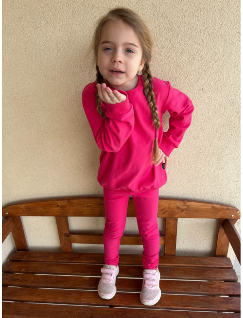 Parma PREDĹŽENÁ BASIC mikina - cyklamén