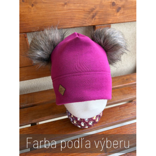 Warmkeeper šmolko čiapka s 2 bombuľami - dvojvrstvová