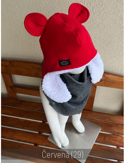 Warmkeeper ušiačka s uškami podšitá barančekom - bez šnúrok - dvojvrstvová