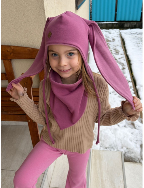 Warmkeeper ušiačka podšitá warmkeeprom POLAR - dvojvrstvová - ZAJAČIK - tmavá staroružová