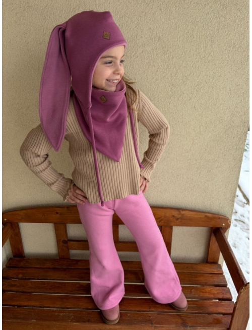 Warmkeeper ušiačka podšitá warmkeeprom POLAR - dvojvrstvová - ZAJAČIK - tmavá staroružová