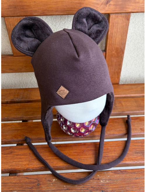 Warmkeeper ušiačka podšitá warmkeeprom POLAR - dvojvrstvová - MACKO - čokoládová