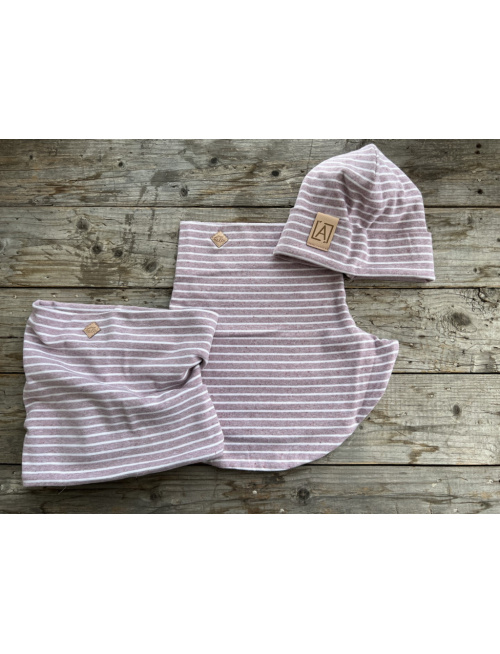 Žíhaný rebro tvarovaný nákrčník - staroružová