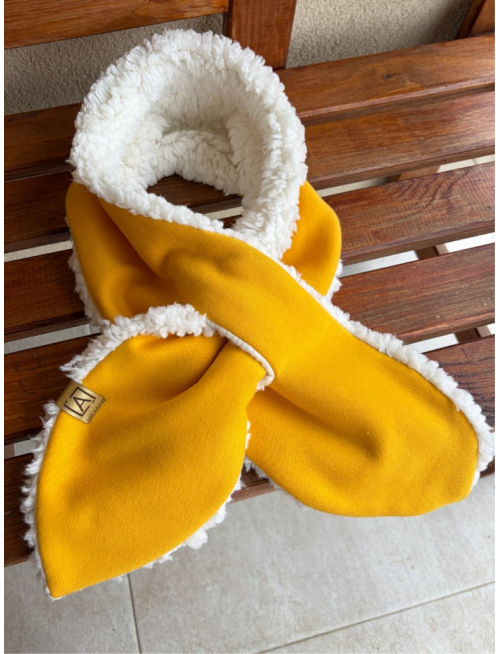 Warmkeeper šál s dierou podšitý barančekom - žltá