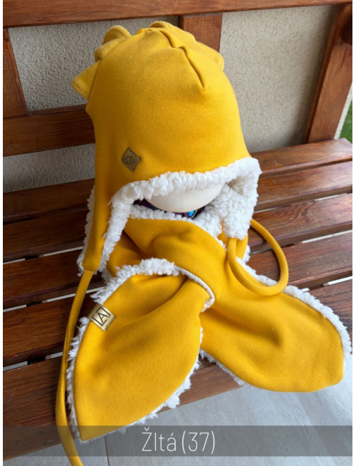 Warmkeeper šál s dierou podšitý barančekom - žltá