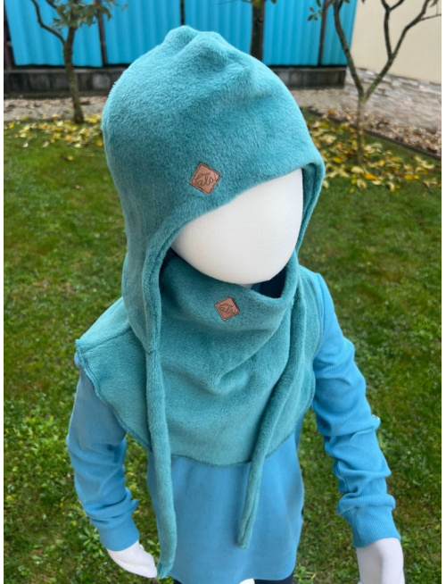 SET - Warmkeeper ušiačka POLAR dvojvrstvová + tvarovaný POLAR nákrčník - Smaragd  - LEN DO VYPREDANIA