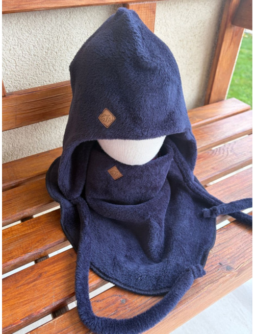 SET - Warmkeeper ušiačka POLAR dvojvrstvová + tvarovaný POLAR nákrčník - Temná modrá - LEN DO VYPREDANIA