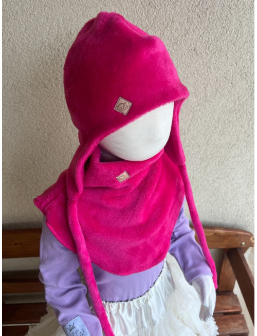 SET - Warmkeeper ušiačka POLAR dvojvrstvová + tvarovaný POLAR nákrčník - Fuchsia - LEN DO VYPREDANIA