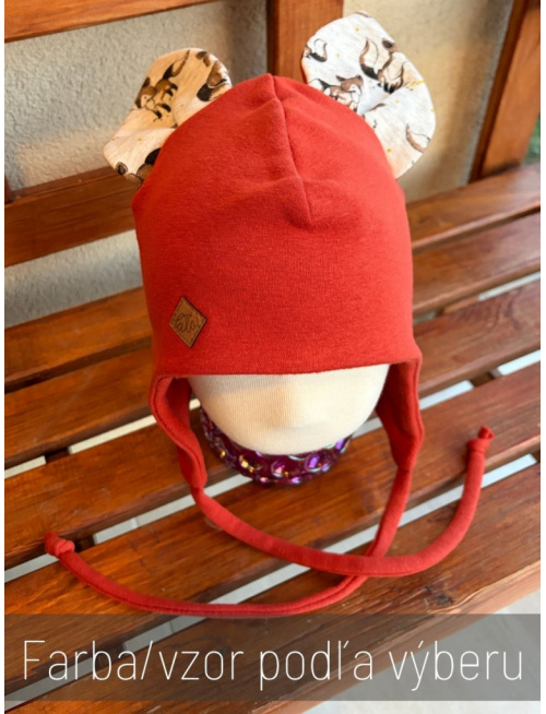 Warmkeeper ušiačka podšitá warmkeeprom POLAR so vzorovanými uškami - dvojvrstvová - MAČKA/LÍŠKA/VLK