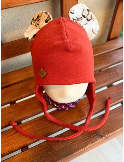 Warmkeeper ušiačka podšitá warmkeeprom POLAR so vzorovanými uškami - dvojvrstvová - MAČKA/LÍŠKA/VLK