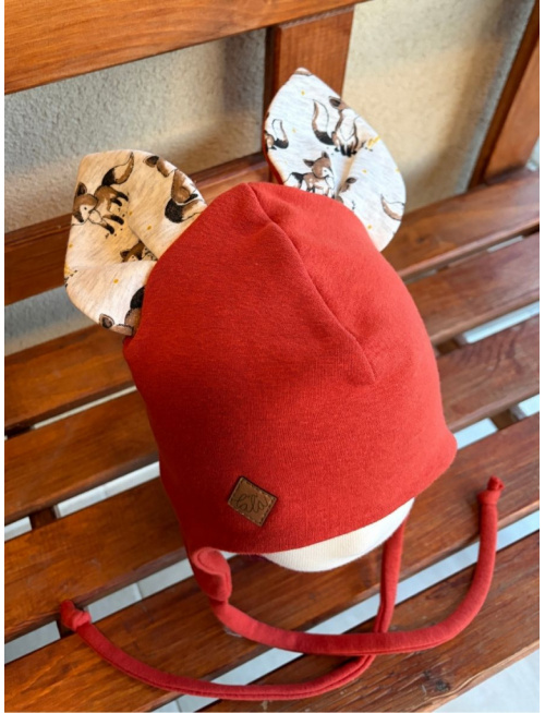 Warmkeeper ušiačka podšitá warmkeeprom POLAR so vzorovanými uškami - dvojvrstvová - MAČKA/LÍŠKA/VLK