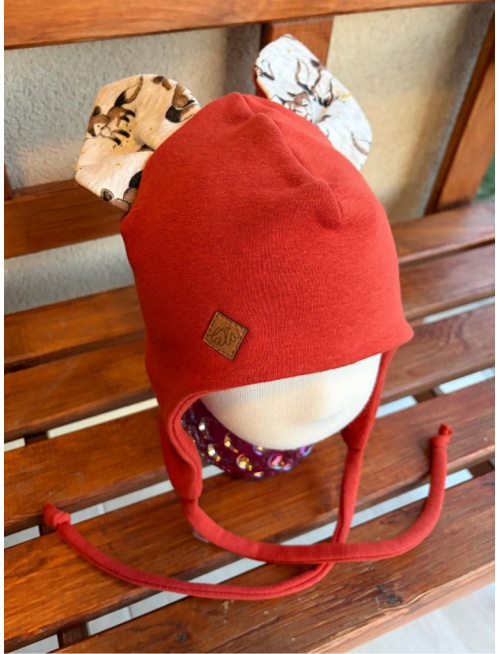 Warmkeeper ušiačka podšitá warmkeeprom POLAR so vzorovanými uškami - dvojvrstvová - MAČKA/LÍŠKA/VLK