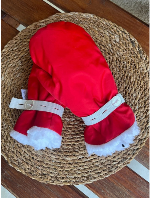 Šuštiakové rukavice podšité barančekom - červené