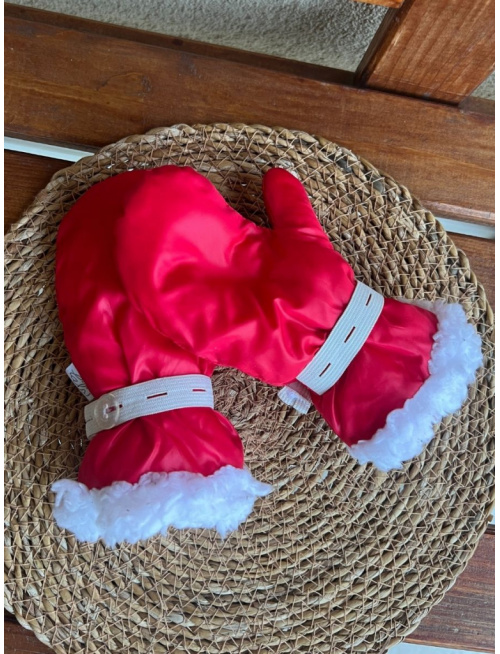 Šuštiakové rukavice podšité barančekom - červené