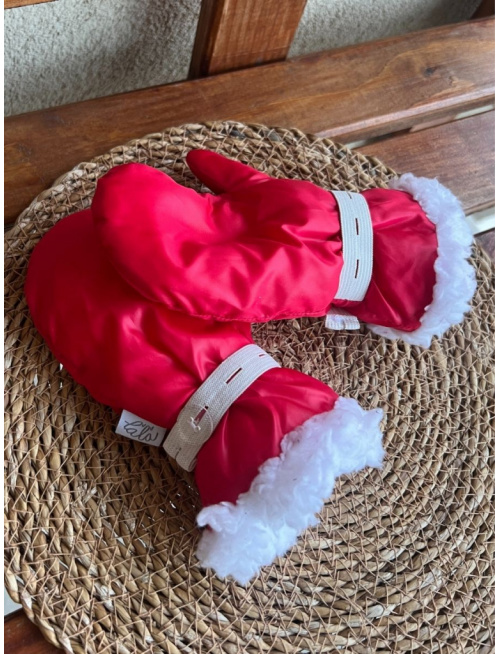 Šuštiakové rukavice podšité barančekom - červené