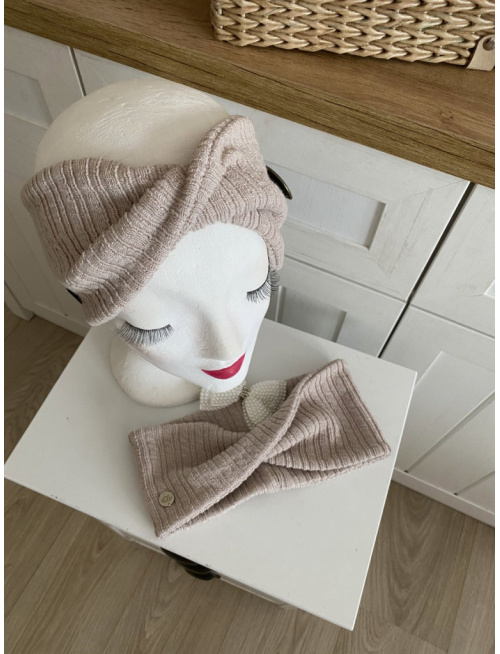 Preklopená svetrová čelenka Deluxe NUDE