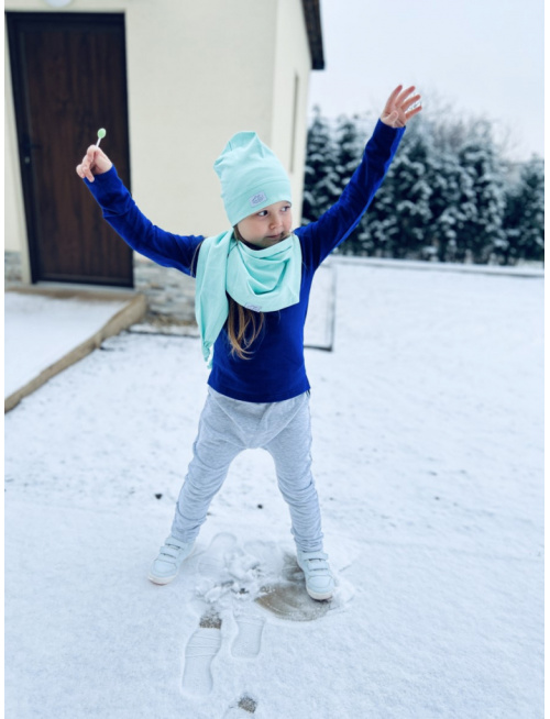 Šatka tepláková jednofarebná - jednovrstvová - mentol