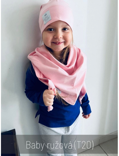 Šatka tepláková jednofarebná EXTRA MAXI - baby ružová