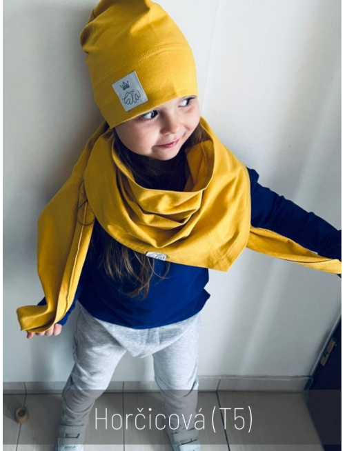 Šatka tepláková jednofarebná EXTRA MAXI - horčicová