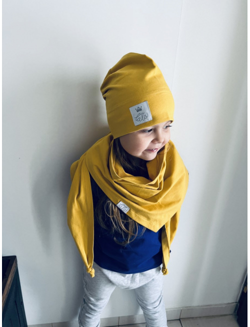 Šatka tepláková jednofarebná EXTRA MAXI - horčicová