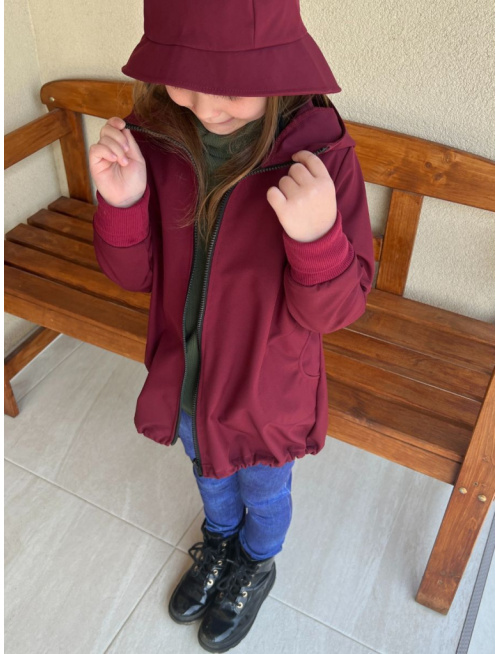 Softshell bunda/parka s rastúcou manžetou - jar/JESEŇ - bordová - POSLEDNÝ KUS