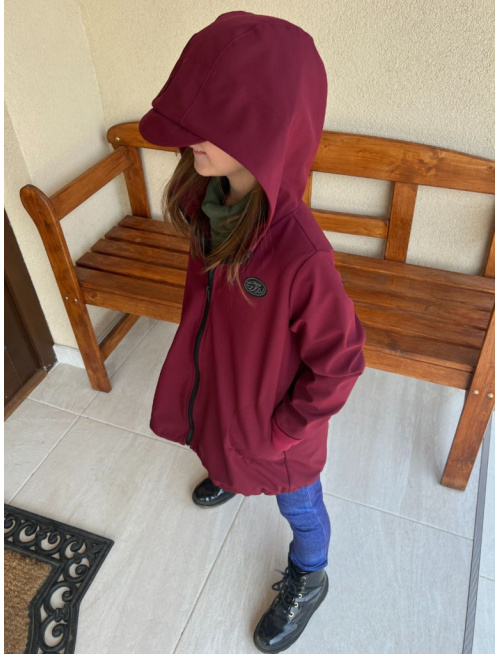 Softshell bunda/parka s rastúcou manžetou - jar/JESEŇ - bordová - POSLEDNÝ KUS