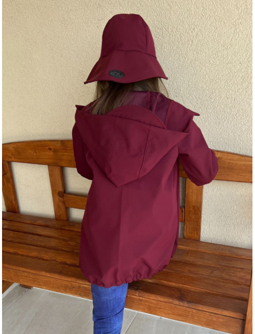 Softshell bunda/parka s rastúcou manžetou - jar/JESEŇ - bordová - POSLEDNÝ KUS