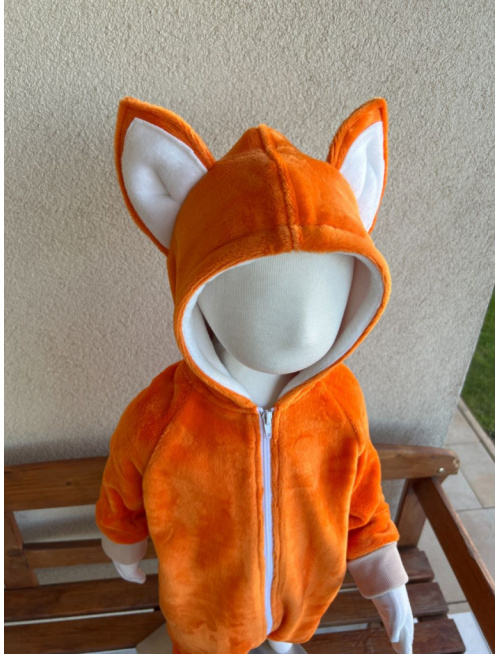 Overal - warmkeeper chlpatý POLAR - MAČKA/LÍŠKA/VLK - pomarančová