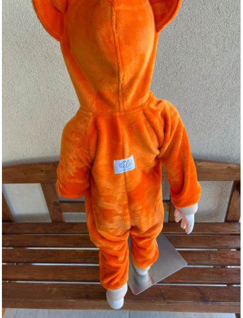 Overal - warmkeeper chlpatý POLAR - MAČKA/LÍŠKA/VLK - pomarančová