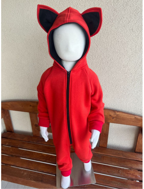 Overal - warmkeeper - MAČKA/LÍŠKA/VLK - tehlová