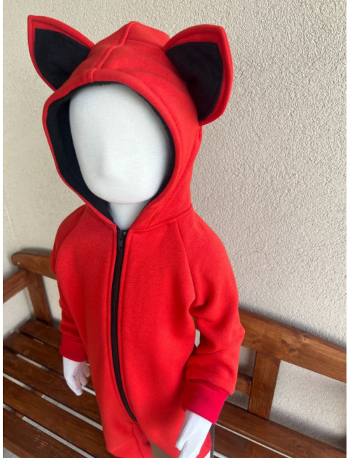 Overal - warmkeeper - MAČKA/LÍŠKA/VLK - tehlová