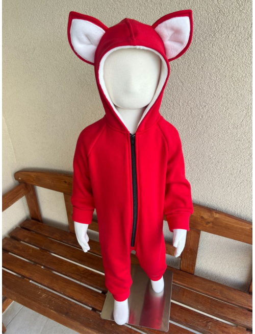 Overal - warmkeeper - MAČKA/LÍŠKA/VLK - červená