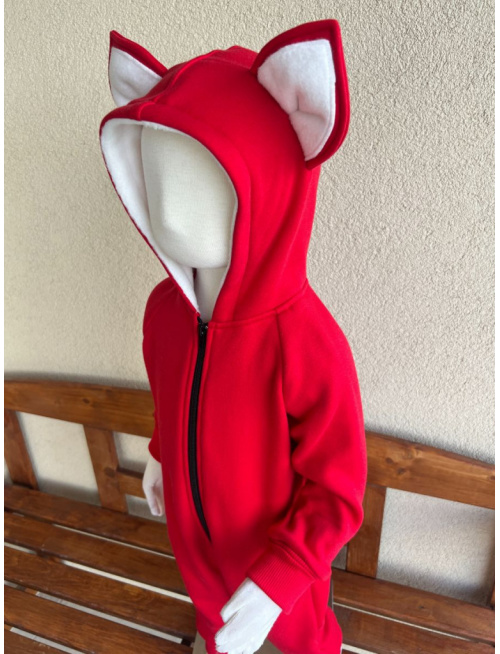 Overal - warmkeeper - MAČKA/LÍŠKA/VLK - červená