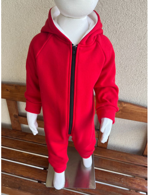 Overal - warmkeeper - MAČKA/LÍŠKA/VLK - červená